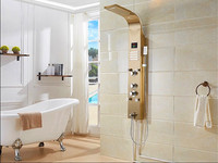 Colonne de douche murale multifonctionnelle Holmine SP-1 pour hôtel et spa, avec système de massage et robinets électriques intégrés