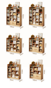 Современный отдельностоящий книжный шкаф из массива дерева с местом для хранения для небольших помещений или углов — для гостиной и школы - Product Image 6