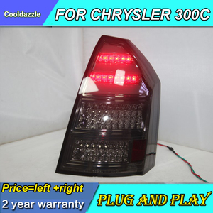 2 pièces de feux arrière à LED pour <span class=keywords><strong>Chrysler</strong></span> 300C, années 2005-2008, noir fumé, avec feux de stationnement + marche arrière + feux de position - Product Image 2