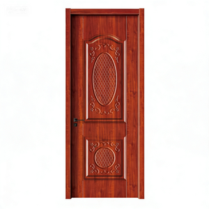 Puerta Interior Moderna de Melamina Roja Moldeada, Resistente a los Arañazos, para Dormitorio, Entrada, Uso en Villas, Residencias y Hoteles en Dubái - Product Image 1