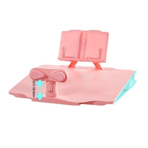 Soporte de Lectura Ergonómico y Ajustable para Escritorio, Organizador de <span class=keywords><strong>Libros</strong></span> de Plástico Rosa para Estudiantes - Product Image 1