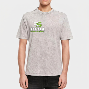 เสื้อยืดโอเวอร์ไซส์ผู้ชาย ลายฟอกสี 100% ผ้าฝ้าย คอกลม แขนสั้น แบบเรียบ สตรีทแวร์ พิมพ์ลายแบบรีดร้อน ผ้าถัก แห้งเร็ว 220 กรัม - Product Image 1