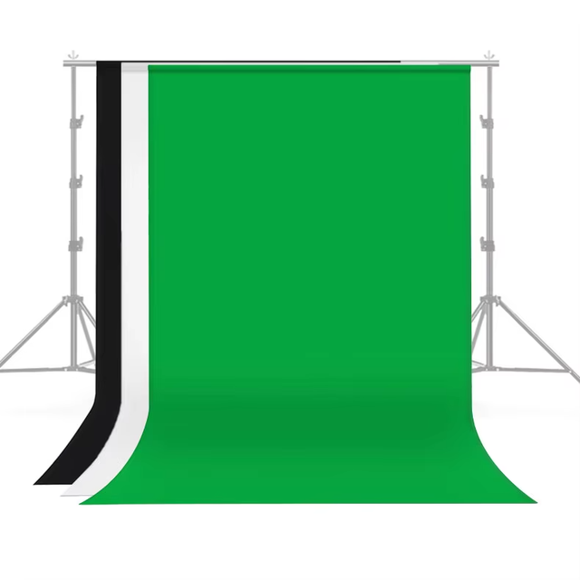 2x3M Backdrop Photography Background Props Green Screen White Back Drops Cotton Polyester Cloth for Live Streaming Studio Film