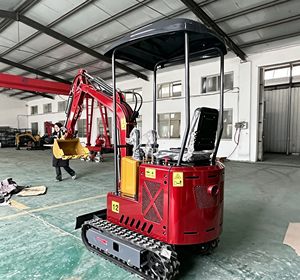 Miniescavatore cingolato in gomma da 1 tonnellata con benna da 0,025 m³ e potenza di 7600W, 1 anno di garanzia, nessun danno a prato e pavimentazione - Product Image 5