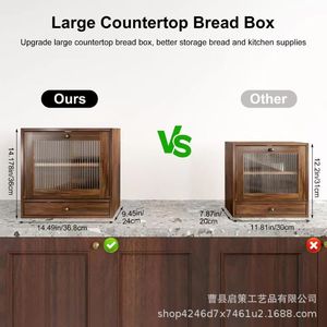 Mueble de madera para guardar cápsulas de café con cajón, organizador de cocina de madera maciza para barra de café - Product Image 4
