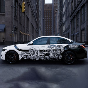 WRAPMASTER 5*65ft <span class=keywords><strong>Film</strong></span> de protection de voiture personnalisé motif crâne <span class=keywords><strong>dessin</strong></span> <span class=keywords><strong>animé</strong></span>, Vinyle PET Bleu Ciel Étoilé, <span class=keywords><strong>Film</strong></span> adhésif pour véhicule - Product Image 6