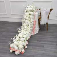 DKB Chine Usine de fleurs artificielles Vente en gros d'arrangements floraux artificiels Décoration de roses en soie blanche pour mariage