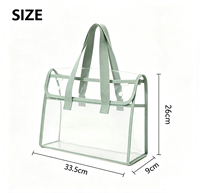 Pochette transparente en PVC imperméable avec fermeture à bouton, sac à main transparent pour documents, idéal pour le bureau, l'école, les examens et le rangement professionnel