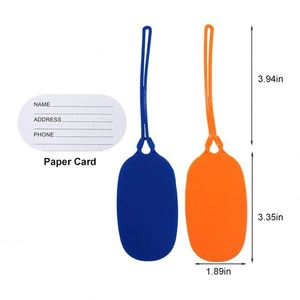 Étiquettes de bagages ovales en silicone personnalisées, lumineuses et durables, souples et flexibles, porte-badge d'identification pour valise de voyage - Product Image 2