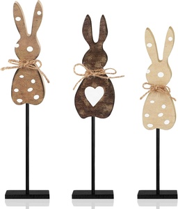 3 uds rústico St Patrick's Day decoraciones de mesa madera irlandesa trébol decoración de Mesa Verde trébol de la suerte bloque signo pintado a mano - Product Image 1