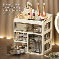 Boîte de rangement cosmétique de luxe à tiroirs, organiseur de coiffeuse pour rouges à lèvres et soins de la peau, support de rangement de bijoux de bureau, organisateur de maquillage