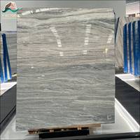 Lujosa losa de mármol azul de madera, piedra natural para pared interior, suelo, encimera de cocina, proyecto de decoración de villas