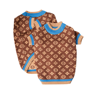 Dog Sweater Luxury Fashion Logo Knitted Pet Sweater Vintage Wool Cotton Winter Designer Dog Knitwear <b>Puppy</b> Winter Sweater OEM - Product Image 2
