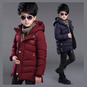 Hiver Veste Enfant 5-14 Ans Imprimée Lettres Garçons, Veste Simple Ample Couleur Unie <span class=keywords><strong>Chaude</strong></span> Doublée Polaire avec Capuche - Product Image 2