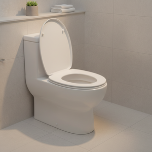 Asiento de Inodoro Redondo de Plástico de Diseño Moderno con Frente Cerrado, Bisagras Ajustables Resistentes para Asientos de Inodoro de 17 Pulgadas - Product Image 6