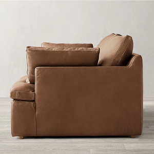Комплект диванов RH CLOUD <span class=keywords><strong>LEATHER</strong></span> SQUARE ARM из натуральной кожи, коричневый, современный, роскошный, с выдвижным механизмом, для гостиной, с просторным сидением - Product Image 6