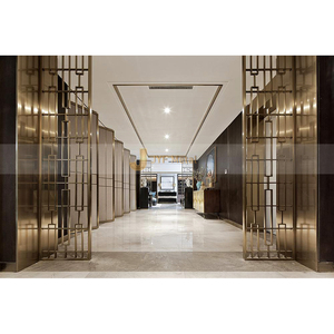 J143 Custom Restaurant Rose Gold Mirror Stainless Steel Silding Panel Room Divider for WALL - Product Image 1
