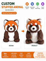 Peluche Panda Rouge Mignon à Ventre Blanc et Visage Orange, Jouet Doux Personnalisé, Cadeau pour Enfants, Nouveau Design, Adorables Poupées et Jouets en Peluche