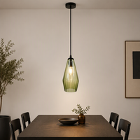 Lampe en verre coloré créative, style nordique, pour restaurant, chambre à coucher, chevet, lustre rétro industriel, luminaire suspendu à tête unique pour bar