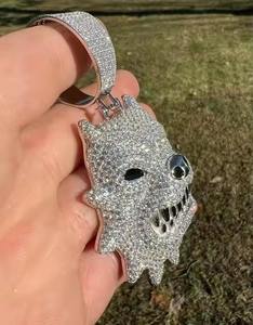 Colgante de Pitbull Enojado con Diamante Moissanite VVS, Plata de Ley 925, Estilo Hip Hop, Joyería Fina, Colgantes y Dijes, Regalo para Ella - Product Image 3