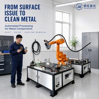 Machine de nettoyage au laser pulsé pour l'élimination de la rouille et des couches d'oxyde sur les métaux avec bras robotique 100W/200W