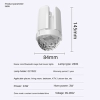Mini Lámpara de Bola Mágica con Música, Conexión Remota BT, LED RGB Colorido de 4 Hojas, Lámpara de Música RGBIC Inalámbrica para Dormitorio, Hogar, Fiesta, KTV, Bar, E27