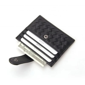 Factory Price <b>Slim</b> Fine Leather Unisex ID Credit <b>Card</b> Name Business Waterproof Portable <b>Card</b> <b>Holder</b> Wallet - Product Image 3
