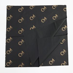 Customised Personalised Machine Price 80gsm 17gsm <b>Black</b> Luxury <b>Gold</b> Logo Printed for Gift Shoes Packaging <b>Wrapping</b> Tissue <b>Paper</b> - Product Image 3