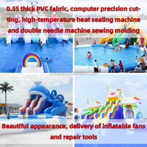 Manèges d'attractions aquatiques miniatures pour enfants piscine extérieure gonflable avec jeu <span class=keywords><strong>de</strong></span> toboggan Panda jouet flottant à vendre - Product Image 2