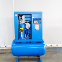 2 en 1 compresseur d'air à vis variable à fréquence magnétique permanente 380v 5.5kw mini type 62dB compresseur d'air à faible bruit