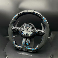 Volant de sport M en carbone forgé à LED à fond plat personnalisé pour BMW F10 F20 F30 F32 F36 M3 F80 M4 F82 M2 F87 M5 F90 E90 E92 E93