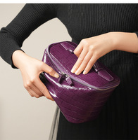 Trousse de Maquillage de Luxe Personnalisée en Cuir PU, Grande Capacité, Sac de Voyage Cosmétique, Étui Organisateur Effet Peau de Crocodile, Mallette de Toilette