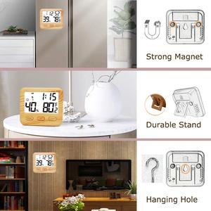 डिजिटल थर्मोमीटर के साथ अलार्म घड़ी इनडोर थर्मो हाइग्रोमीटर - Product Image 5