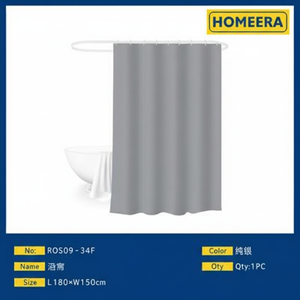 Il Design di lusso della tenda da doccia impermeabile di lusso durevole all'ingrosso include ganci in materiale poliestere Peva per l'arredamento del bagno - Product Image 1