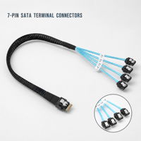 Câble de données de stockage serveur SFF-8654 4i vers SATA 7 broches pour connexion de disque interne et intégration d'équipement