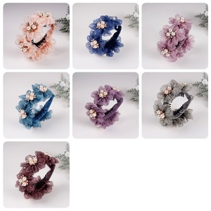 Coloré Organza Twist Queue De Cheval Épingle À Cheveux Perle Fleurs Enroulement <span class=keywords><strong>Banane</strong></span> Clip À La Mode Filles Queue De Cheval <span class=keywords><strong>Boucle</strong></span> Pince À Cheveux - Product Image 6