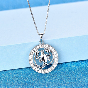 Collana personalizzata in argento Sterling astrologia cancro S925 e segno dello zodiaco collana gioielli religiosi - Product Image 3