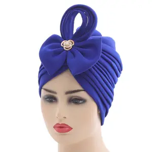 Cappello da turbante musulmano africano bowknot di alta qualità