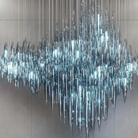 Lampe en verre multicolore personnalisée pour salon d'hôtel, éclairage d'ingénierie Non standard, lustre d'hôtel