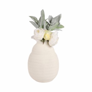 Vaso Moderno Ecomix Rotondo in Ceramica Bianca per Soggiorno, Decorazione Casa, Camera da Letto - Product Image 2