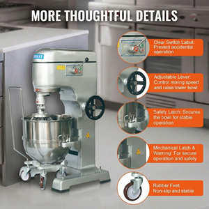 HM-601 Batteur Mélangeur Planétaire Électrique 60L à 3 Vitesses, Batteur à Œufs Commercial Premium, <span class=keywords><strong>Prix</strong></span> Usine - Product Image 4