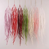 Nouvel arrivage de fleurs de soie Amaranthus blanches bordeaux suspendues mousse artificielle Ery décorations de noël de mariage plante en plastique