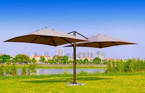 Paraguas de jardín al aire libre de dos cabezas Paraguas romano grande Patio junto a la piscina Paraguas - Product Image 5