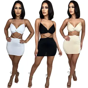 R10002S Gaun Panjang Pesta Anak Perempuan 2023 Gaun Seksi Fashion Klub Jersey Wanita Gaun Bodycon Jaring Elegan Malam Kasual