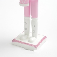 Coffret de décorations artisanales personnalisées avec logo imprimé, cadeaux de Noël, série rose, H 30 cm, casse-noisette en bois créatif avec son personnalisé