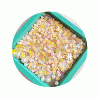 Perles orange clair sans trou, fleurs en argile, tranches d'argile, fleurs scintillantes, étoiles, mélange de paillettes en argile polymère, confettis pour projets de bricolage
