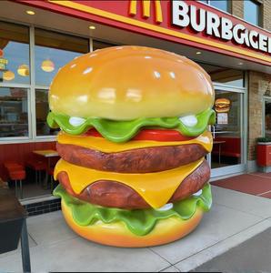 Escultura Gigante de Hamburguesa de Fibra de Vidrio, Estatua de Hamburguesa Grande para Exhibición en Exteriores, Escultura Comercial de Comida - Product Image 3