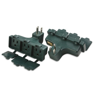 <span class=keywords><strong>Prise</strong></span> murale en plastique étanche à 3 broches, adaptateur multiprise 3 prises, robuste, mise à la terre standard, alimentation 125V 15A, ABS, anti-poussière - Product Image 1