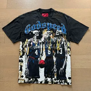 Nouveau T-shirt décontracté unisexe 2025 godspeed sh, motif graffiti <span class=keywords><strong>alphabet</strong></span> hip-hop imprimé, col rond, style streetwear pour l'été - Product Image 6