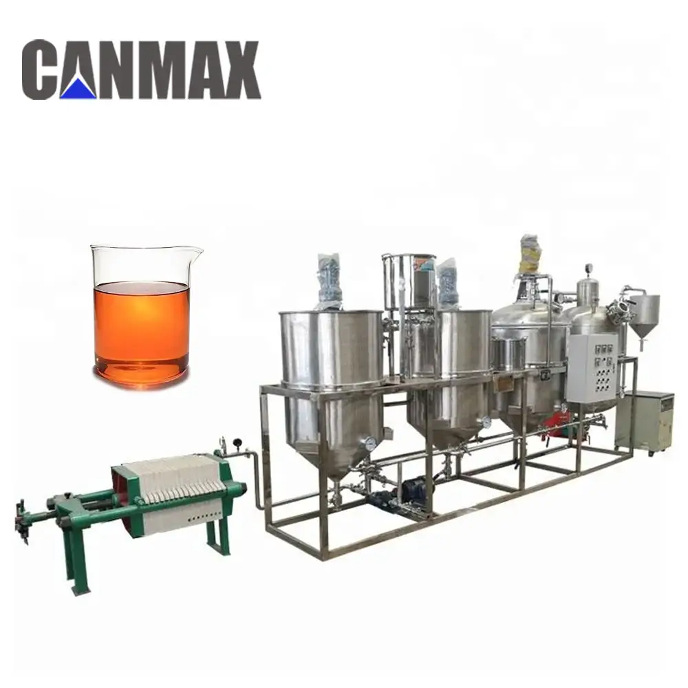 8T Per Day A Corn Refined Soybean Crude Small Scale Palm Oil Refining Machinery